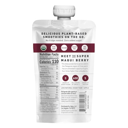 Noka Noka Blueberry Beets Superfood Smoothie 4.22 oz. Bottle, PK12 10851554006034